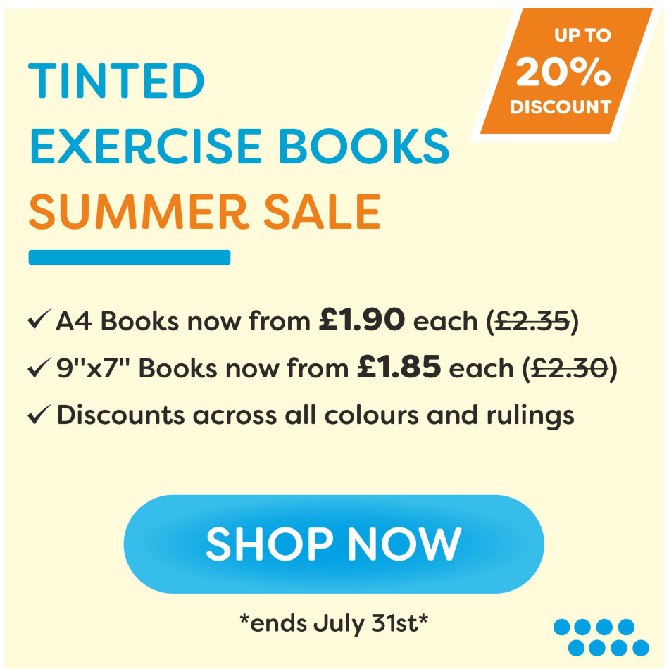 Tinted Exercise Books Summer Sale