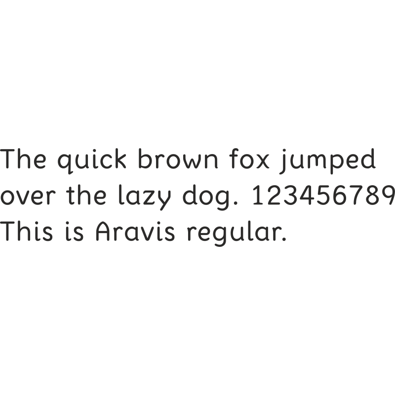 Aravis dyslexia friendly font: regular