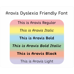 Aravis Dyslexia Friendly Font: Desktop Licence