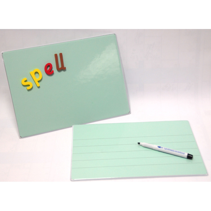 Spell with foam letters, then turn over and write.