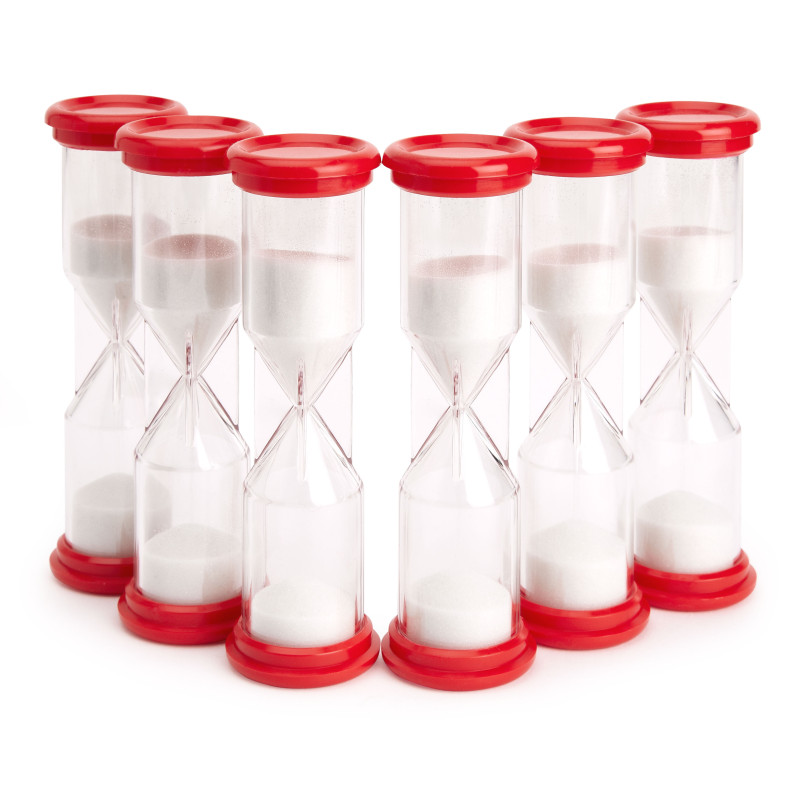 Pack of six three minute timers