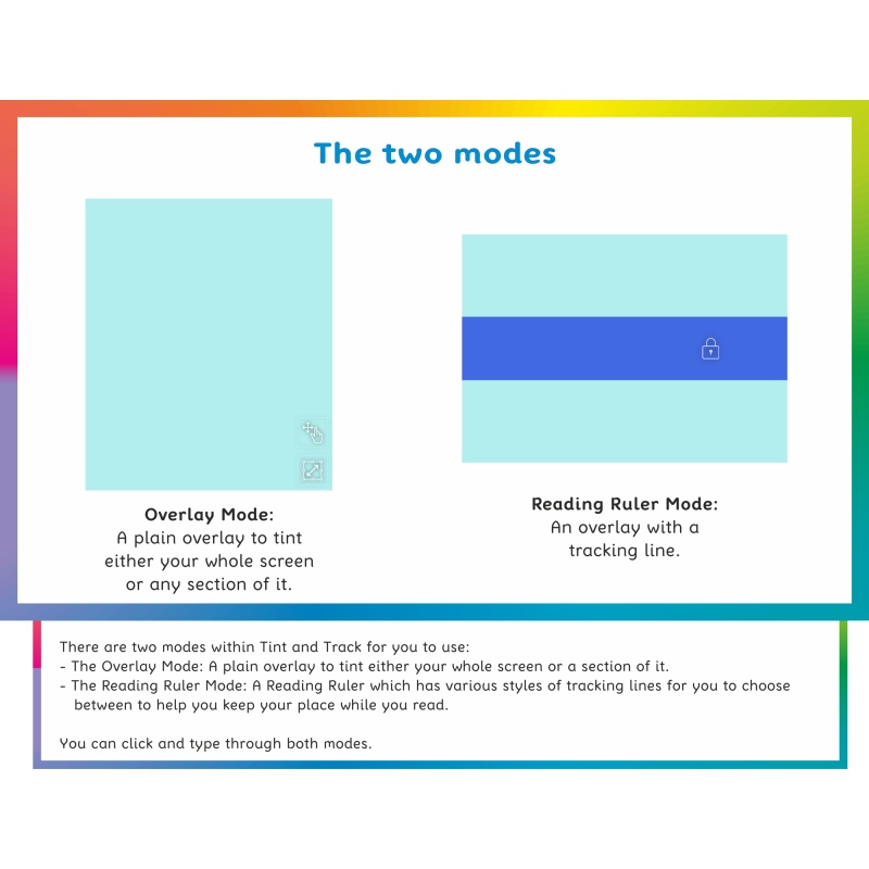 The two different modes available