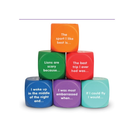 Six soft foam cubes to start writing activities