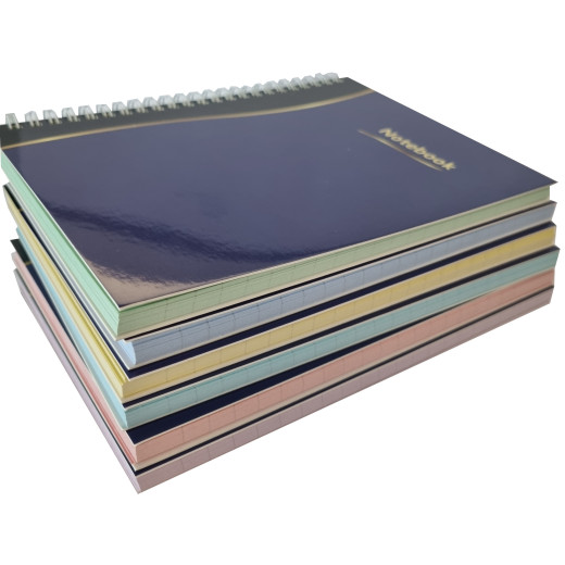 A5 tinted notebooks stacked - 6 colours