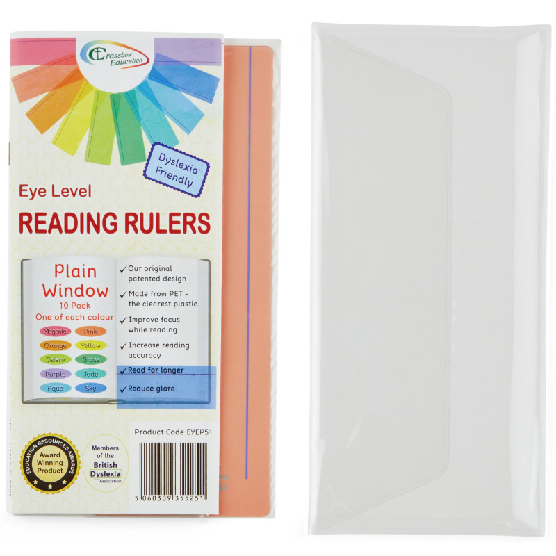 Reading Ruler Overlays Packaging (10 Pack - mixed)